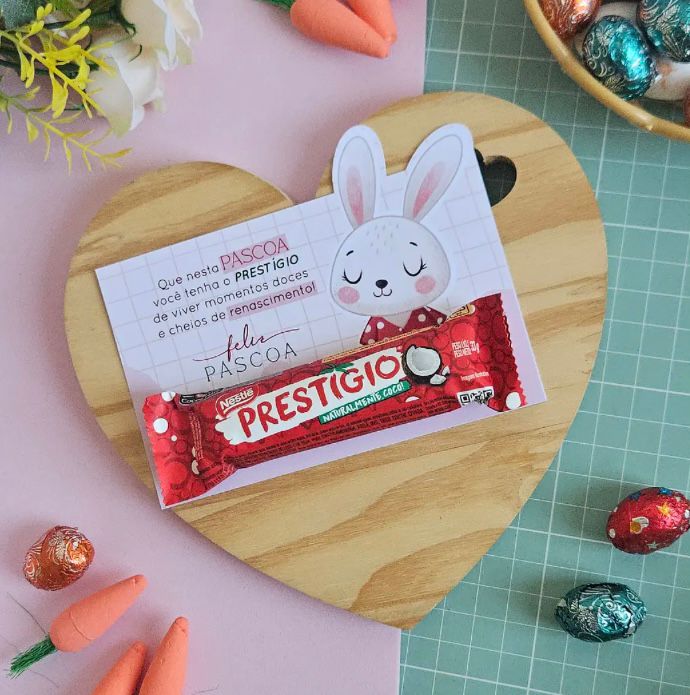 Card para chocolate Prestígio - 10 unidades - Páscoa