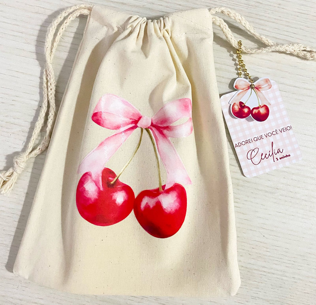 Saquinho de Algodão Cru 15x20 Personalizado com tag | Lembrancinha Personalizada - 10 UNIDADES